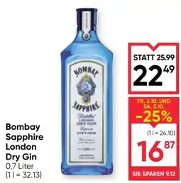 Maximarkt Bombay Sapphire London Dry Gin Angebot