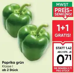 Maximarkt Paprika grün Klasse I Angebot