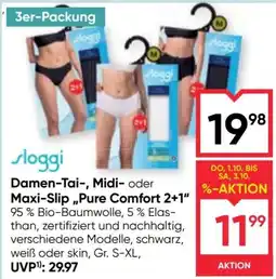 Maximarkt sloggi Damen-Tai-, Midi- oder Maxi-Slip „Pure Comfort 2+1“ Angebot