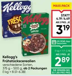Maximarkt Kellogg's Frühstückscerealien Angebot