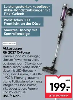 Maximarkt Rowenta Akkusauger RH 2037 X-Force Angebot