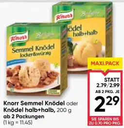 Maximarkt Knorr Semmel Knödel oder Knödel halb+halb Angebot