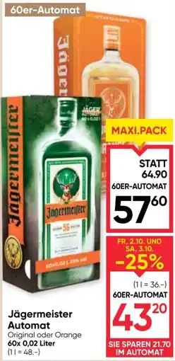 Maximarkt Jägermeister Automat Angebot