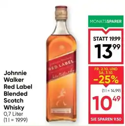 Maximarkt Johnnie Walker Red Label Blended Scotch Whisky Angebot