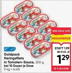 Maximarkt Goldpack Heringsfilets in Tomaten-Sauce Angebot