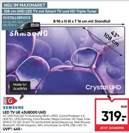 Maximarkt Samsung LED TV UE 43U8000 UHD Angebot