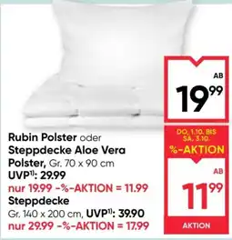 Maximarkt Rubin Polster oder Steppdecke Aloe Vera Angebot