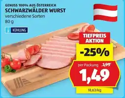 Hofer Schwarzwälder Wurst Angebot