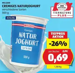 Hofer Milsani Cremiges Naturjoghurt Angebot