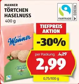 Hofer Manner Törtchen Haselnuss Angebot