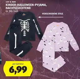 Hofer Lily & Dan Kinder-Halloween-Pyjama, Nacht leuchtend Angebot