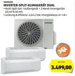 Hofer Samsung Inverter-Split-Klimagerät Dual Angebot