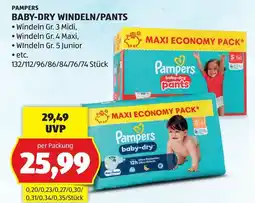 Hofer Pampers baby-dry Windeln/Pants Angebot