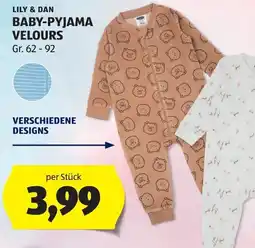 Hofer Lily & Dan Baby-Pyjama Velours Angebot
