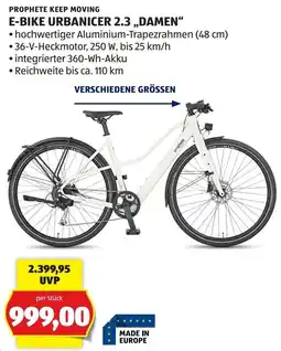 Hofer Prophete E-Bike Urbanicer 2.3 Damen Angebot