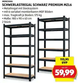 Hofer Monzana Schwerlastregal Schwarz Premium MZL6 Angebot