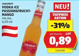 Hofer Zaranoff Vodka Ice Passionsfrucht-Mango Angebot