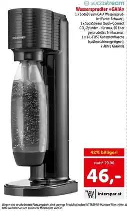 Interspar SodaStream GAIA Wassersprudler Angebot