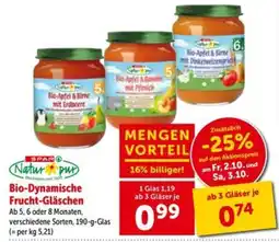 Interspar Natur pur Bio-Dynamische Frucht-Gläschen Angebot