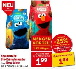 Interspar Sesamstraße Bio-Krümelmonster oder Elmo Kekse Angebot