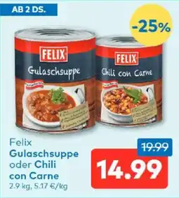 T&G Felix Gulaschsuppe oder Chili con Carne Angebot