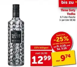Interspar Three Sixty Vodka Angebot