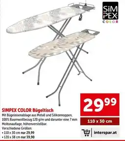 Interspar SIMPEX COLOR Bügeltisch Angebot