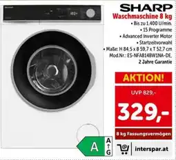 Interspar Sharp Waschmaschine 8 kg Angebot