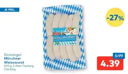 T&G Greisinger Münchner Weisswurst Angebot