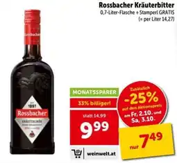 Interspar Rossbacher Kräuterbitter Angebot