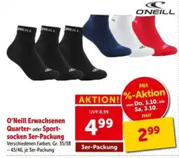Interspar O'Neill Erwachsenen Quarter- oder Sportsocken Angebot