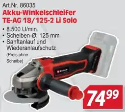Zgonc Akku-Winkelschleifer TE-AG 18/125-2 Li Solo Angebot
