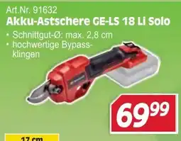Zgonc Akku-Astschere GE-LS 18 Li Solo Angebot