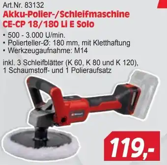 Akku-Polier-/Schleifmaschine CE-CP 18/180 Li E Solo