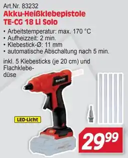 Zgonc Akku-Heißklebepistole TE-CG 18 Li Solo Angebot