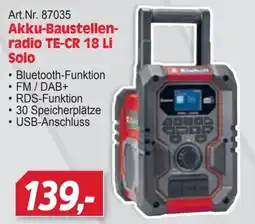 Zgonc Akku-Baustellen-radio TE-CR 18 Li Solo Angebot