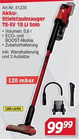 Zgonc Akku-Stielstaubsauger TE-SV 18 Li Solo Angebot