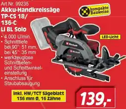 Zgonc Akku-Handkreissäge TP-CS 18/136-C Li BL Solo Angebot