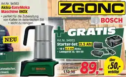 Zgonc Bosch Akku-EasyMoka Maschine INOX Angebot