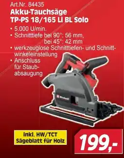 Zgonc Akku-Tauchsäge TP-PS 18/165 Li BL Solo Angebot