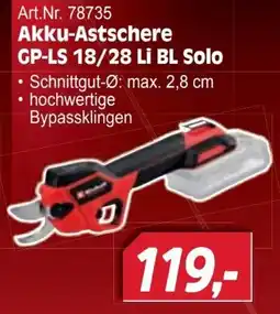 Zgonc Akku-Astschere GP-LS 18/28 Li BL Solo Angebot