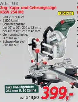 Zgonc Zug-Kapp- und Gehrungssäge KGSV 254 MC Angebot