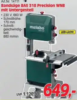 Zgonc Bandsäge BAS 318 Precision WNB mit Untergestell Angebot
