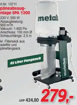 Zgonc päneabsauganlage SPA 1200 Angebot