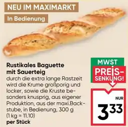 Maximarkt Rustikales Baguette mit Sauerteig Angebot
