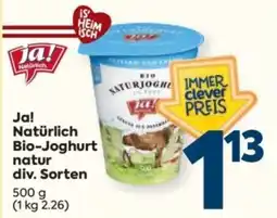 Billa Ja! Natürlich Bio-Joghurt Angebot