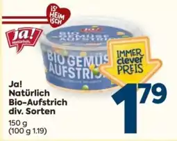 Billa Ja! Natürlich Bio-Aufstrich Angebot