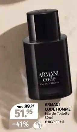 Müller Armani Code Homme Angebot
