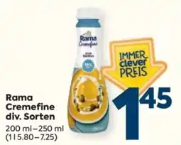 Billa Rama Cremefine Angebot