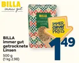 Billa BILLA immer gut getrocknete Linsen Angebot